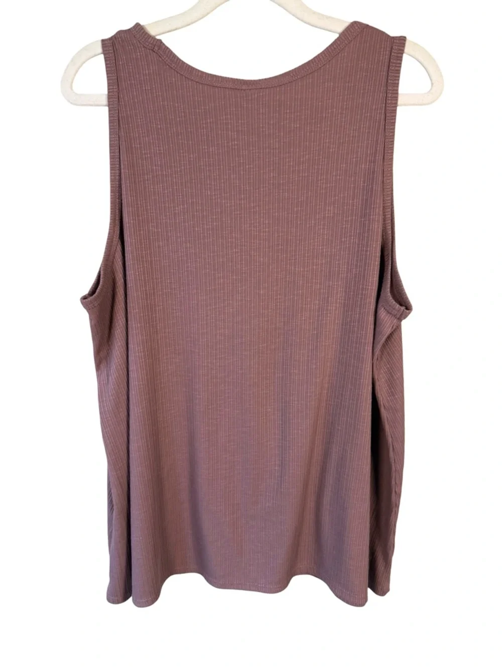 Old Navy Mauve Ribbed Tank Top Size XL Casual Minimalist Summer Stretch Basic - Picture 2 of 10